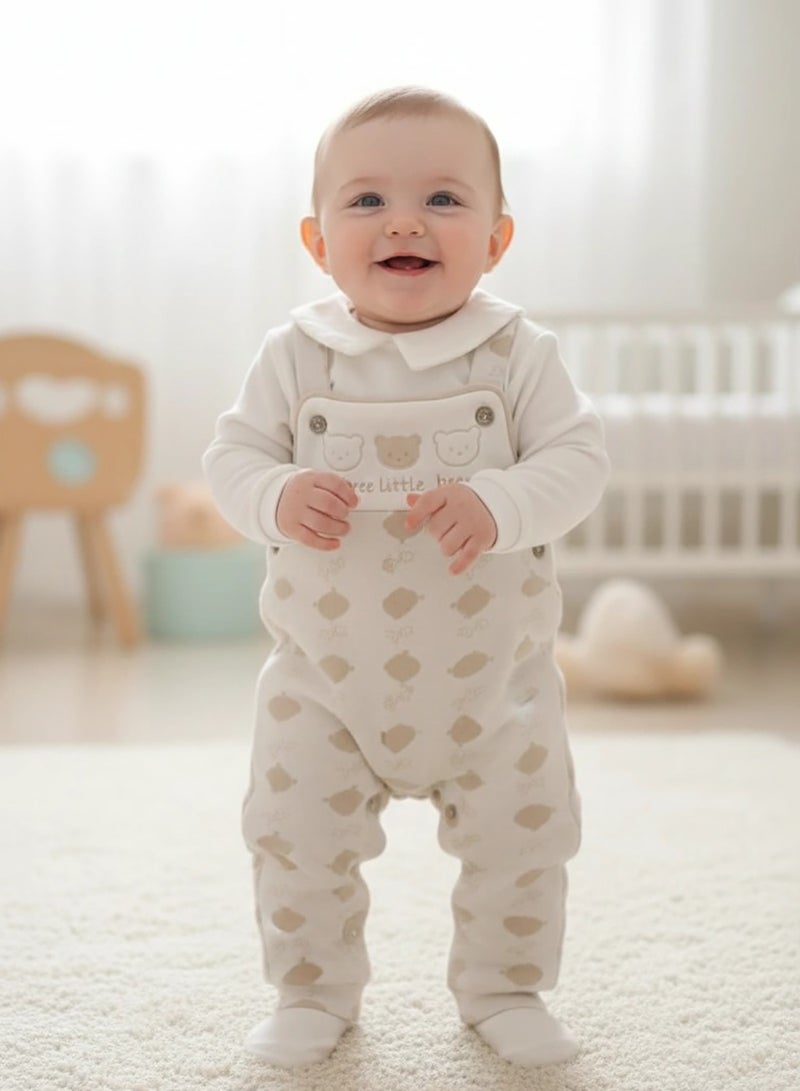 طقم سالوبيت أطفال قطن ناعم بطبعة دب - Image 2